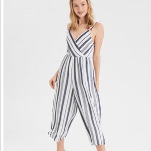 AE Striped Wrap Culotte Jumpsuit